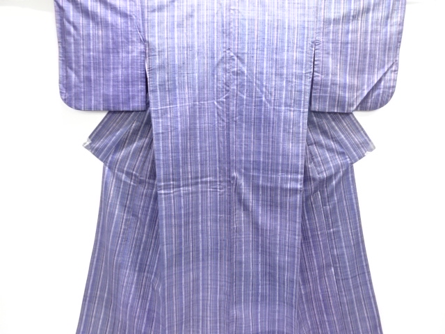 JAPANESE KIMONO / ANTIQUE KIMONO / SILK / TSUMUGI / WOVEN STRIPE